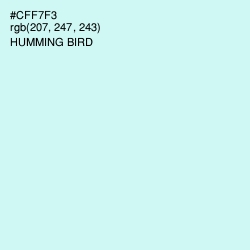 #CFF7F3 - Humming Bird Color Image